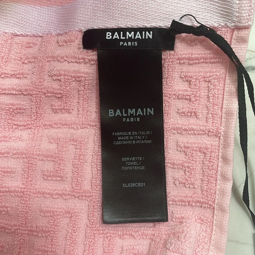 💖Balmain Monogram Jacquard Sponge Beach Towel💖NEW